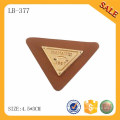 LB377 High quality custom logo deboss metal leather elbow patch for jeans